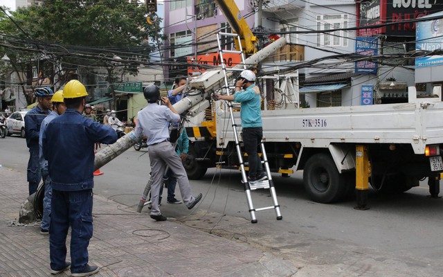 Sài Gòn xuất hiện gió lốc lớn, nhiều cây xanh bị quật ngã bật gốc