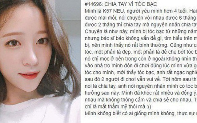 Cô gái bị người yêu đá “phũ” vì lý do chẳng ai ngờ: “Tại em có tóc bạc, anh sợ ảnh hưởng sau này”