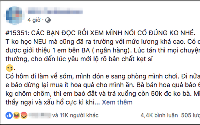 Tố bạn gái "vừa kẹt xỉ vừa kém sang", chàng trai đi xe ga đắt tiền khiến dân tình nóng máu nhảy vào mắng tới tấp