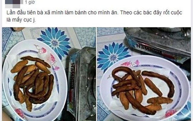 Lần đầu được bà xã trổ tài làm bánh cho ăn, anh chồng trẻ "đứng hình" khi chiêm ngưỡng thành quả