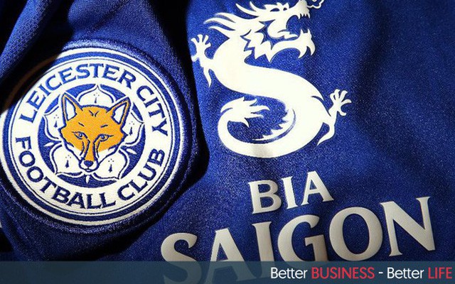 Logo Bia Saigon xuất hiện trên áo đấu Leicester City tại Ngoại hạng Anh