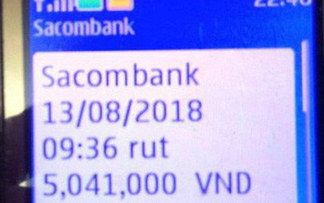 Chủ tài khoản Sacombank mất sạch tiền dù thẻ ATM vẫn còn bên người