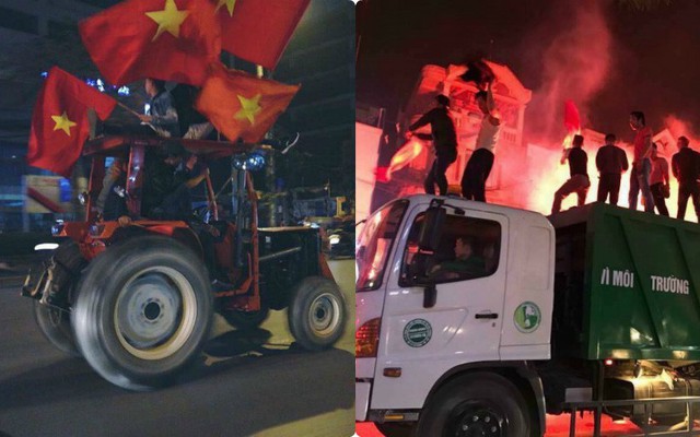 CĐV Việt Nam siêu ngầu, mang cả xe lu, xe kéo "đi bão" sau chiến thắng lịch sử