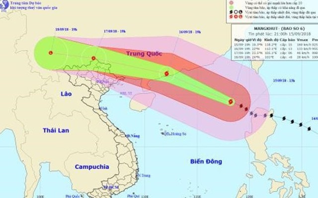 Dự báo thời tiết 16.9: Bão số 6 Mangkhut đe dọa vùng biển Vịnh Bắc Bộ, gây mưa lớn