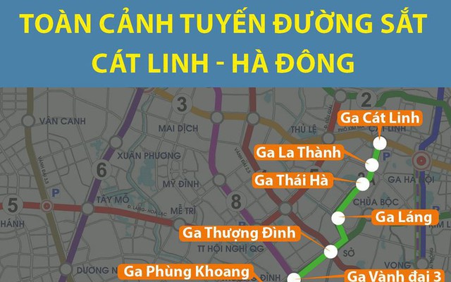 [Infographics] Toàn cảnh tuyến đường sắt Cát Linh - Hà Đông