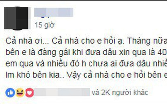 Hỏi đi đưa dâu 40 người là nhiều hay ít, cô gái vô tình khiến MXH “nổi bão” vì chín người mười ý khác nhau