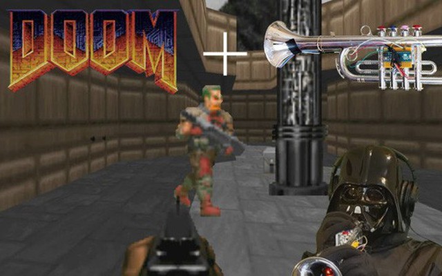 Không cần bàn phím và chuột, Youtuber này vẫn giết sạch quái vật trong game "Doom" chỉ bằng một cái kèn