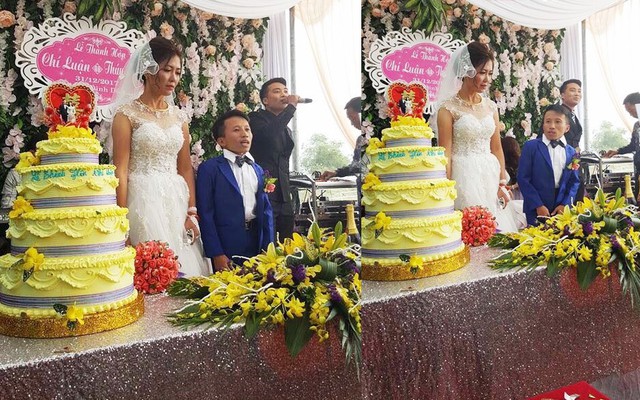 Đám cưới của cô dâu cao 1m65 và chú rể 80cm khiến dân mạng "dậy sóng" ngày đầu năm