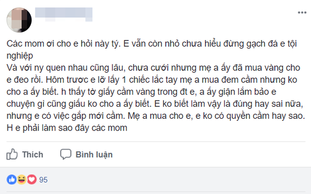 Chưa về làm dâu đã đem vàng mẹ chồng tương lai tặng đem đi "cầm đồ", cô gái trẻ nhận đủ gạch xây cả lâu đài