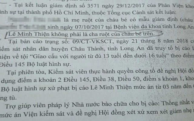 "Vợ nhí" sinh con, giám định ADN không phải, chồng vẫn ngồi tù