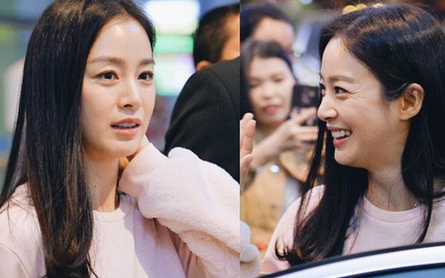 Nữ thần sắc đẹp xứ Hàn Kim Tae Hee đẹp rạng rỡ, được cả đội vệ sĩ hùng hậu hộ tống tại sân bay Nội Bài