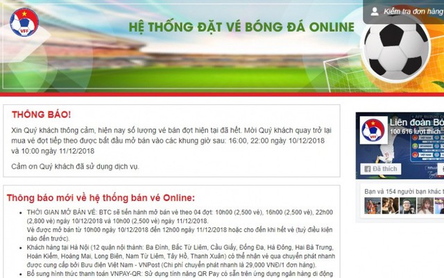 Mua vé online Việt Nam vs Malaysia: Gần 11 triệu lượt truy cập, bán 2.500 vé trong 16 phút