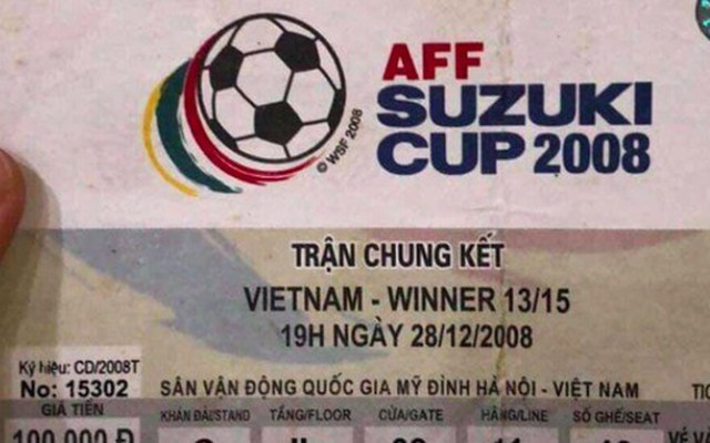 Đây là chiếc vé đưa người hâm mộ trở về ký ức Việt Nam vô địch AFF Cup 10 năm trước