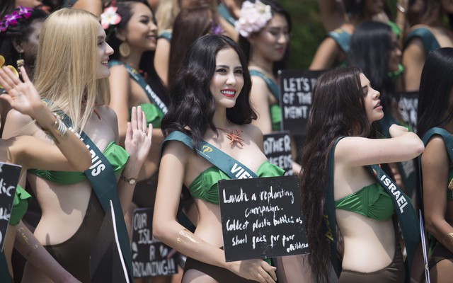 Hoàng Hạnh mặc bikini khoe thân hình bốc lửa tại Miss Earth 2019