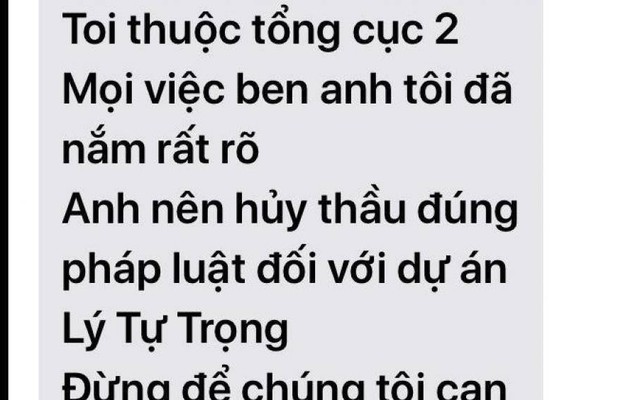 Tự xưng cán bộ Tổng cục 2, nhắn tin đe dọa Giám đốc Ban quản lý dự án ở Đà Nẵng