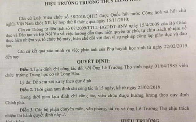 Bộ GD&ĐT yêu cầu xác minh vụ thầy giáo đánh học trò nhập viện