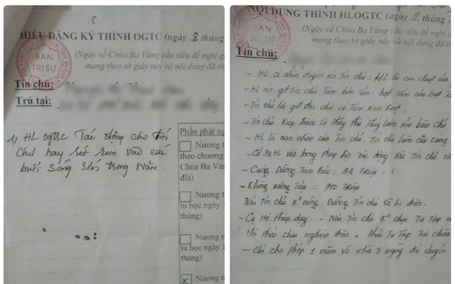 Sự thật việc giấy thỉnh oan gia trái chủ chùa Ba Vàng đóng dấu treo của BTS PG Quảng Ninh