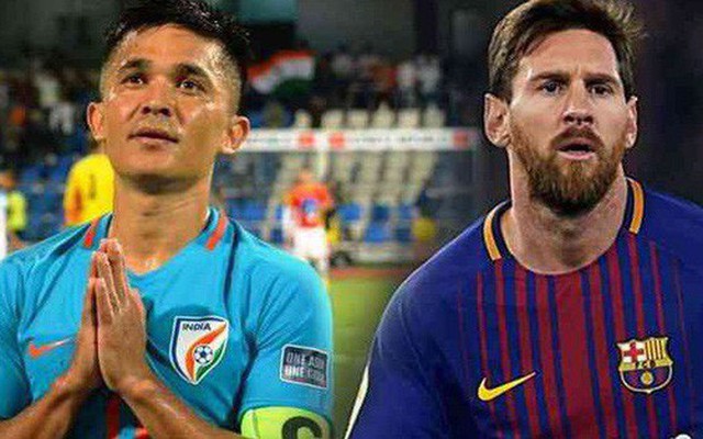 Hai lần chọc thủng lưới Thái Lan, đội trưởng Ấn Độ vượt mặt Messi, chỉ còn kém mỗi Ronaldo