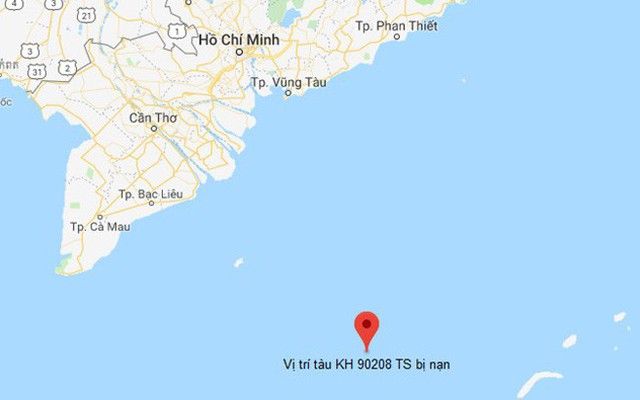 Một tàu cá bị chìm ở vùng biển phía Nam, 10 ngư dân mất tích