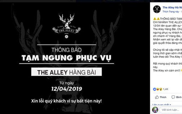 The Alley Hàng Bài cách chức cửa hàng trưởng, ngưng hoạt động không hẹn ngày mở lại sau 'bão 1 sao' từ dân mạng