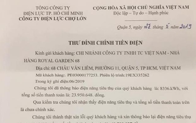 Tiền điện từ 20 triệu bỗng tăng lên 40 triệu, điện lực xin lỗi và thu đủ