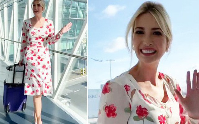 Ivanka Trump gây thương nhớ khi xuất hiện rực rỡ tại sân bay tạm biệt nước Anh, cả gia đình Tổng thống Mỹ lại gây bão truyền thông