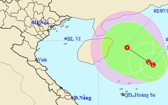 Xuất hiện vùng áp thấp trên Biển Đông