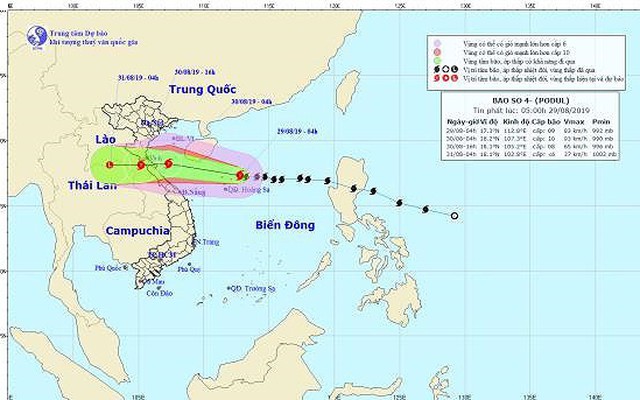 Bão Podul di chuyển nhanh, trưa mai đổ bộ đất liền