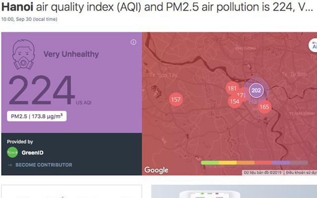 Hà Nội lên tiếng về chỉ số chất lượng không khí ngưỡng ô nhiễm nguy hại