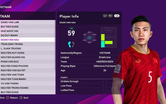 Game thủ Việt tung bản mod chỉnh sửa khuôn mặt Văn Hậu, Văn Lâm trong PES 2020, cho phép trực tiếp điều khiển ĐTQG Việt Nam thi đấu