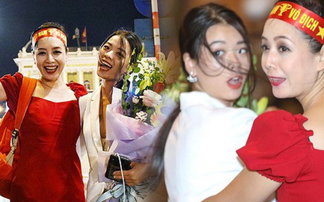 Xuống đường ăn mừng Việt Nam chiến thắng cùng mẹ, con gái NSƯT Chiều Xuân chiếm trọn spotlight vì nhan sắc!