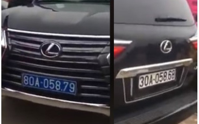 Xác minh thông tin "xế sang" Lexus đầu đeo biển xanh 80A, đuôi đeo biển trắng 30A