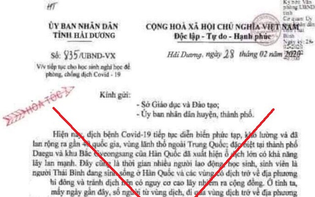 Phạt người phụ nữ đăng tải văn bản giả mạo cho học sinh nghỉ học để phòng chống Covid-19