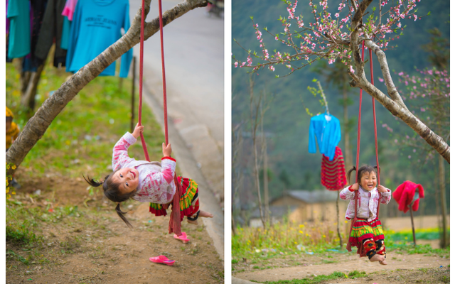 Khoảnh khắc cô bé Hà Giang nô đùa, cười rạng rỡ bên đường khiến bao người xao xuyến