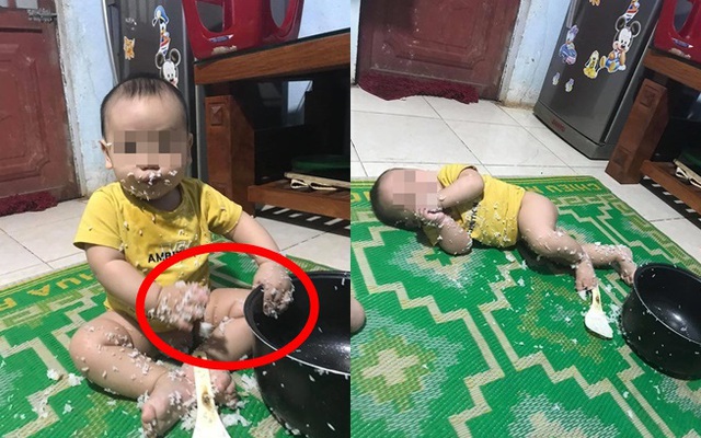 Chạy lấy quần cho con thay, khi quay lại mẹ ngán ngẩm với hình ảnh thấy trước mắt