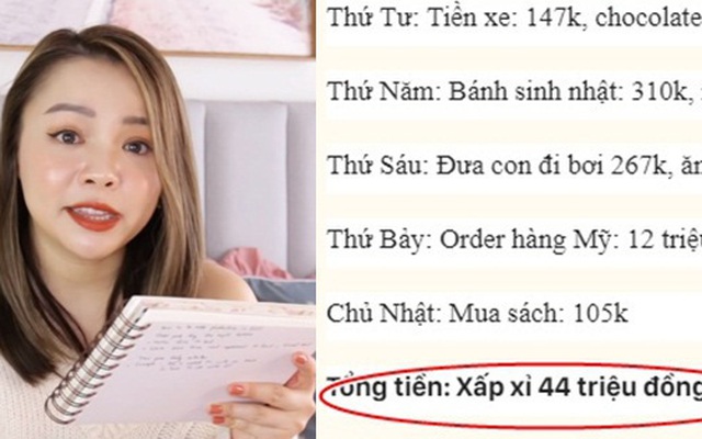 Hot mom Trinh Phạm gây sốc khi tiết lộ "sơ sơ" chi tiêu của gia đình 3 người hết 44 triệu/tuần, nhưng còn điện nước, bỉm sữa cho con đâu không thấy?