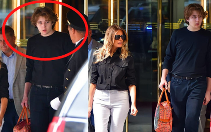 “Quý tử nước Mỹ” Barron Trump lộ diện xách túi cho mẹ tại tòa nhà của gia  đình, gây choáng với chiều cao hiện tại đã hơn 2m